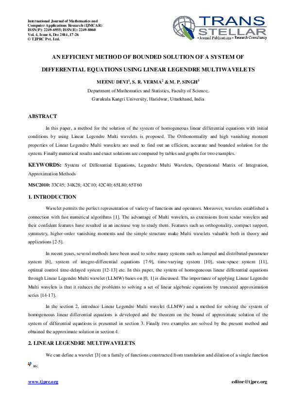 (PDF) AN EFFICIENT METHOD OF BOUNDED SOLUTION OF A SYSTEM OF ...