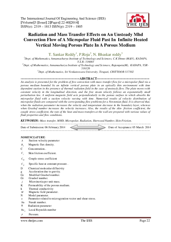(PDF) Radiation and Mass Transfer Effects on Unsteady MHD Convection ...