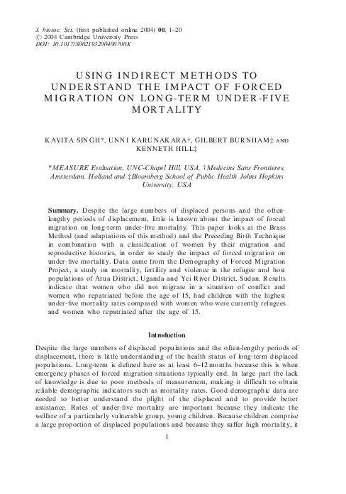 Pdf Using Indirect Methods To Understand The Impact Of Forced