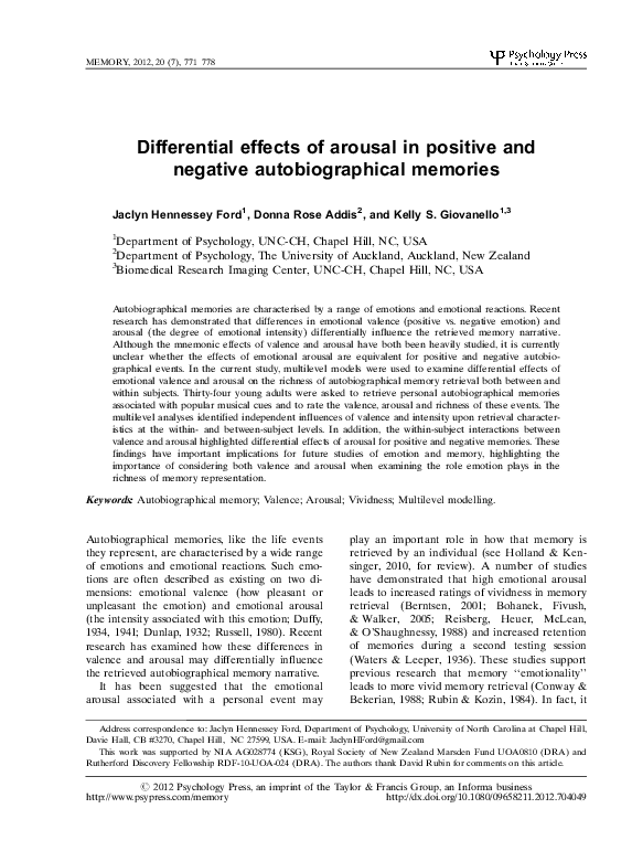 (PDF) Differential effects of arousal in positive and negative ...
