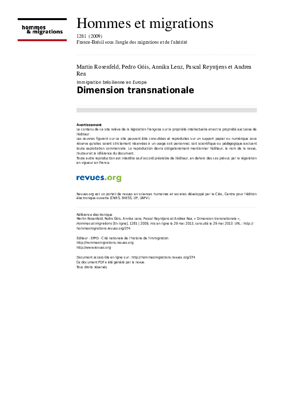 (PDF) Dimension transnationale