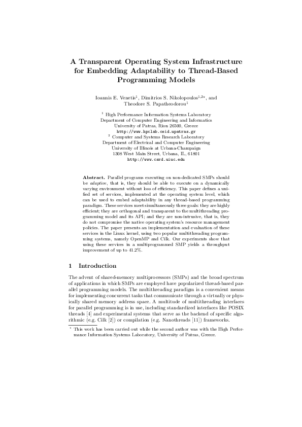 (PDF) A Transparent Operating System Infrastructure for Embedding ...