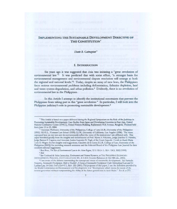 (PDF) Implementing the Sustainable Development Directive of the ...