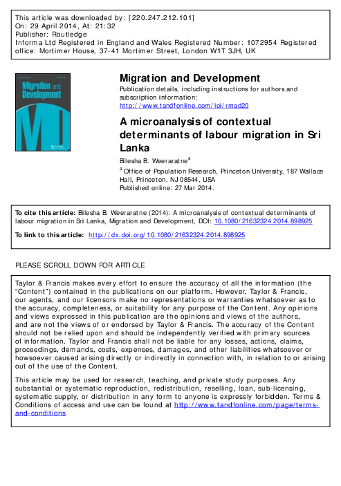(PDF) A microanalysis of contextual determinants of labour migration in ...