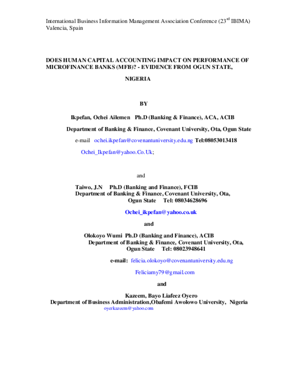(PDF) DOES HUMAN CAPITAL ACCOUNTING IMPACT ON PERFORMANCE OF ...