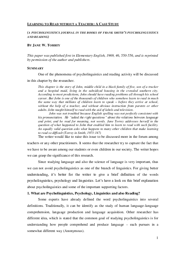 Psycholinguistics research articles image