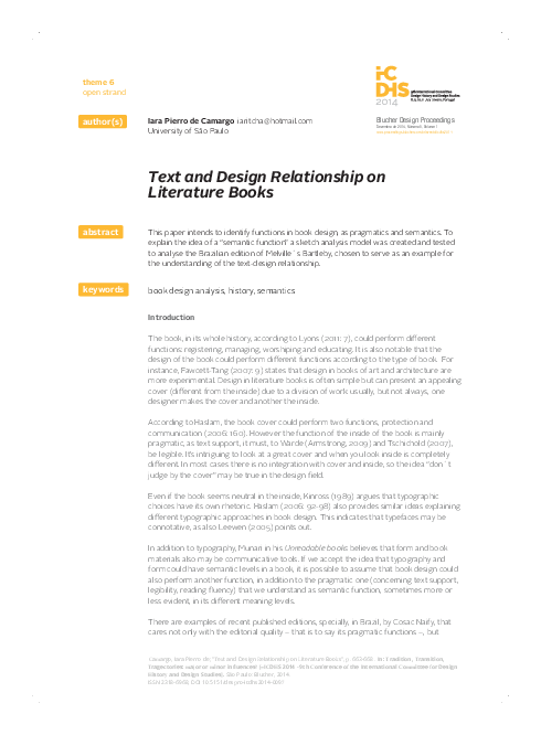 (PDF) Text and Design Relationship on Literature Books