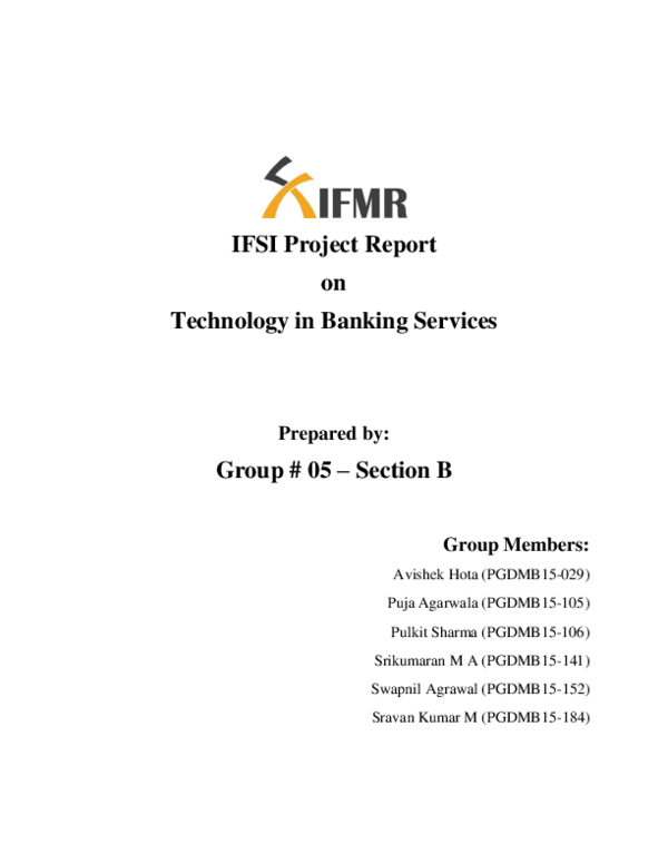 Pdf Technology In Banking Services Swapnil Agrawal Academia Edu
