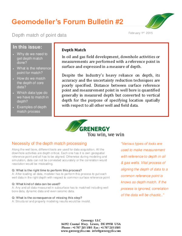 (PDF) 02 - Depth Match in 3D Geological Static Modeling