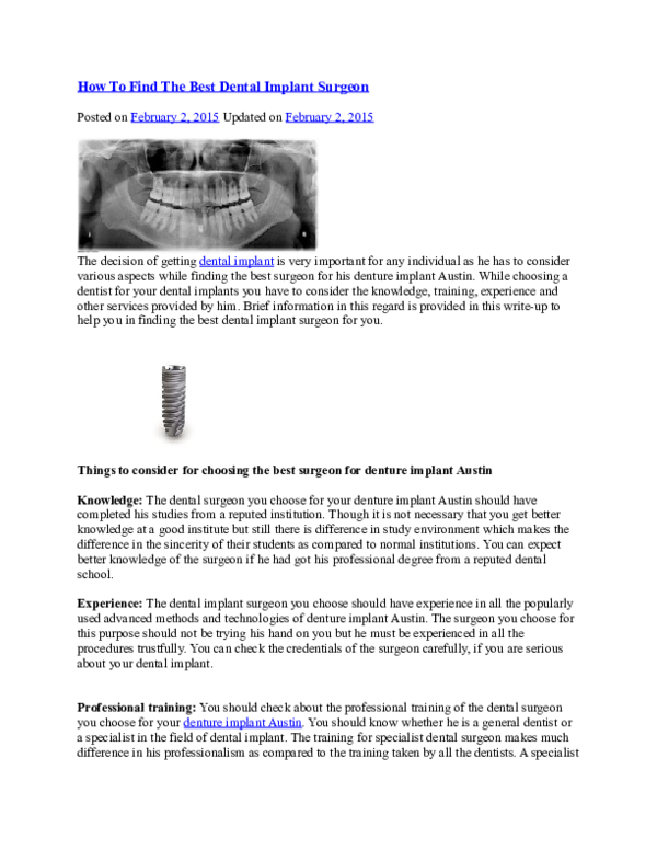 Live dental implant training image
