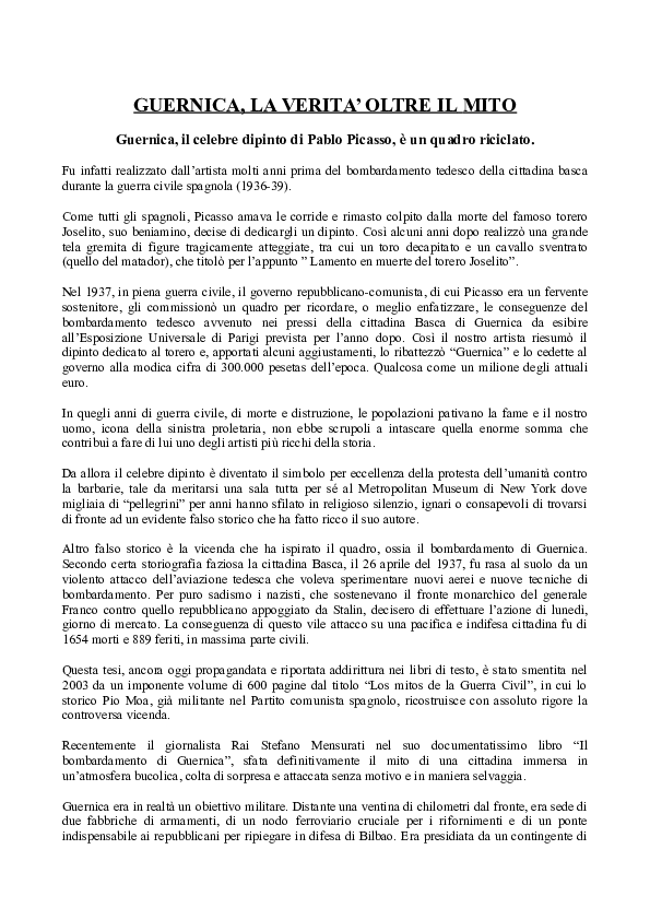 (DOC) GUERNICA, LA VERITA' OLTRE IL MITO Guernica