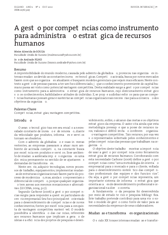 (PDF) REVISTA INTERFACES SUZANO ANO 2 Nº 2 OUT Marcio Aquino