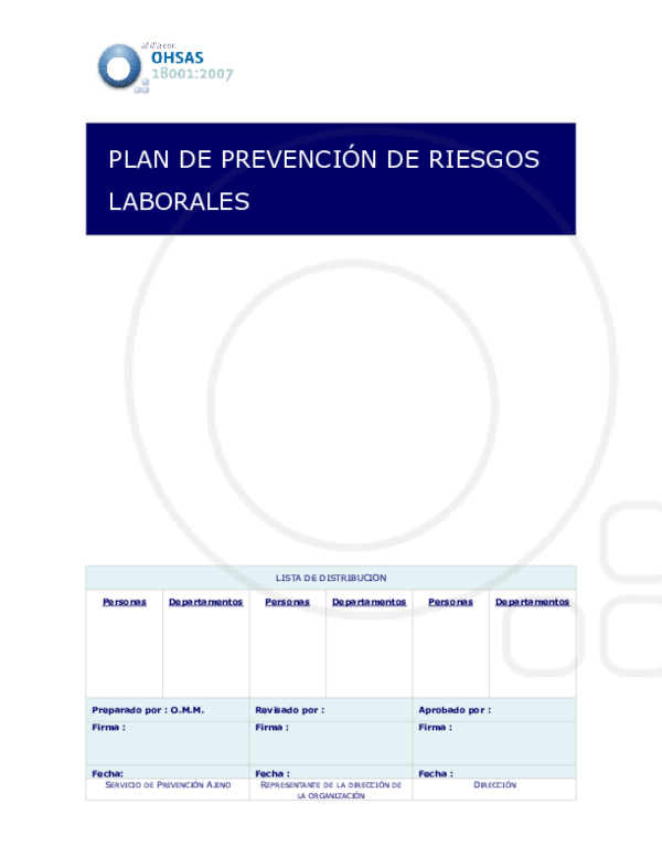 (DOC) Plan de prevencion de riesgos laborales1 Rider Dennis Romero