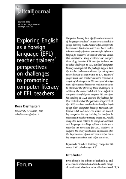 (PDF) Exploring English as a foreign language (EFL) teacher trainers ...