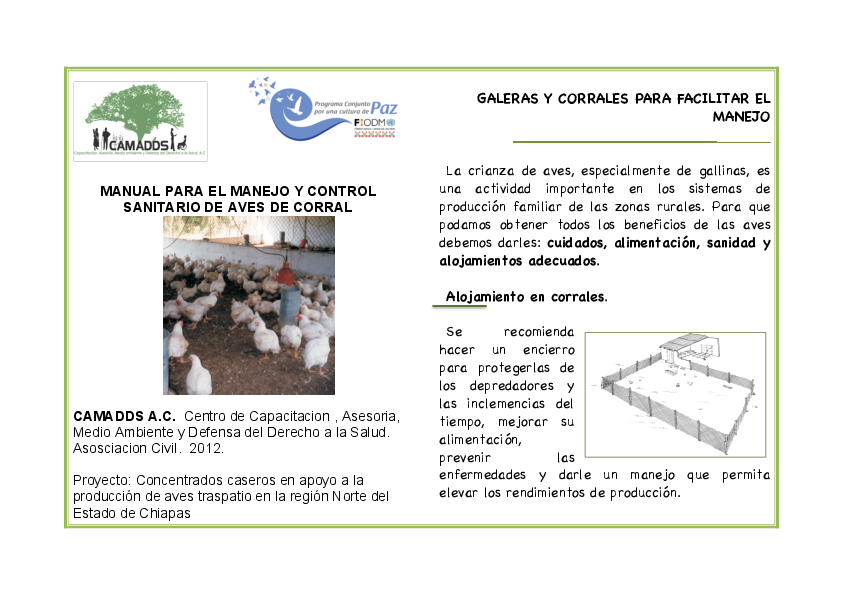(PDF) MANUAL PARA EL MANEJO Y CONTROL SANITARIO DE AVES DE CORRAL