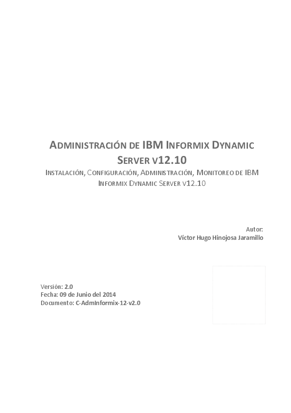 ADMINISTRACIÓN DE IBM INFORMIX DYNAMIC SERVER V12.10