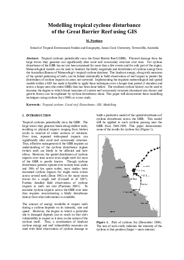 (PDF) Modelling tropical cyclone disturbance of the Great Barrier Reef ...