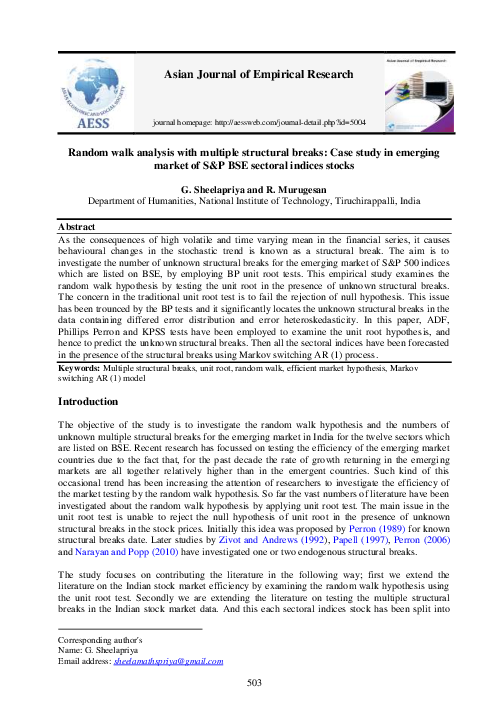 (PDF) Random walk analysis with multiple structural breaks: Case study ...