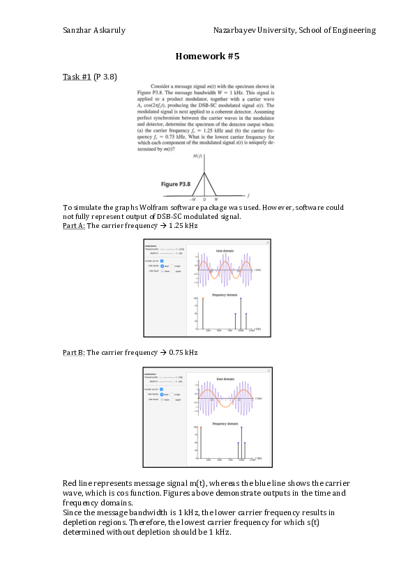 (PDF) Homework 5 - Communication Systems