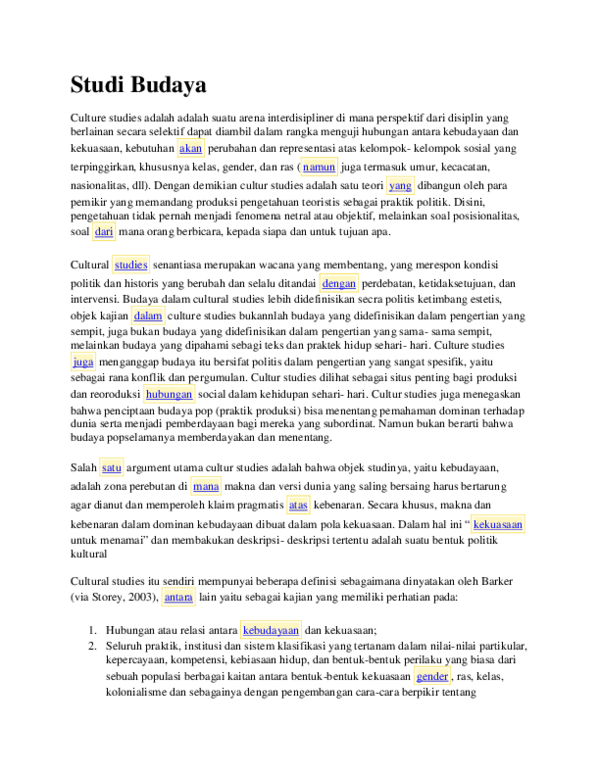 Pdf Studi Budaya