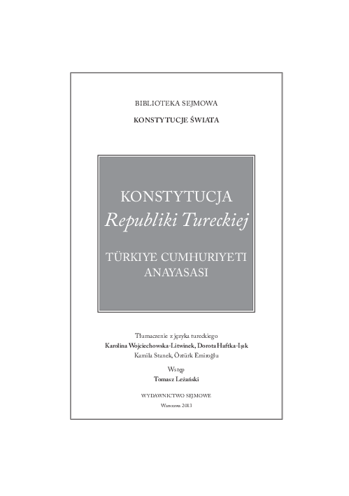 (PDF) Konstytuacja Republiki Tureckiej