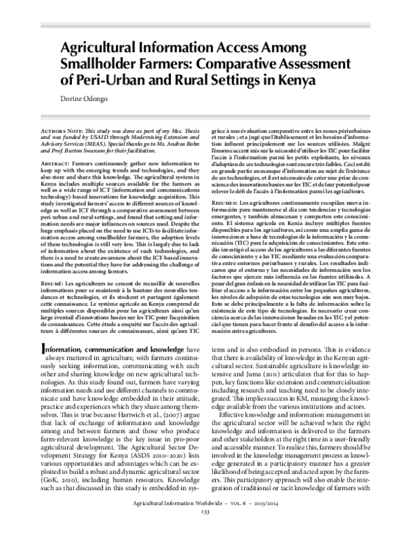 (PDF) Agricultural Information Access Among Smallholder Farmers ...