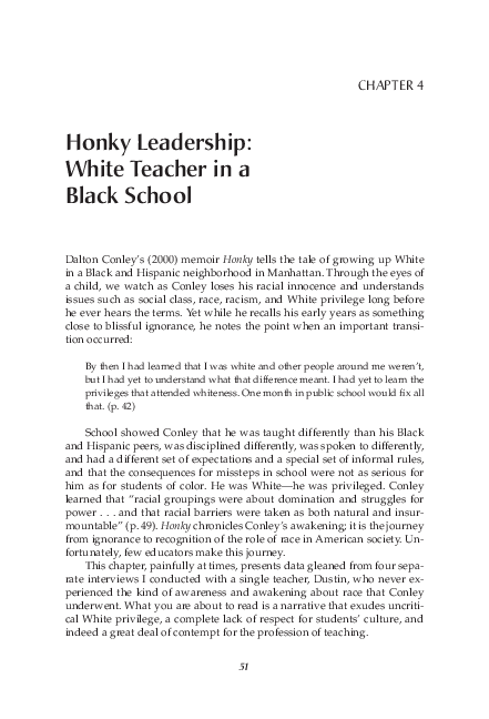 (PDF) Honky Leadership: White Teacher in a Black School (From Black ...