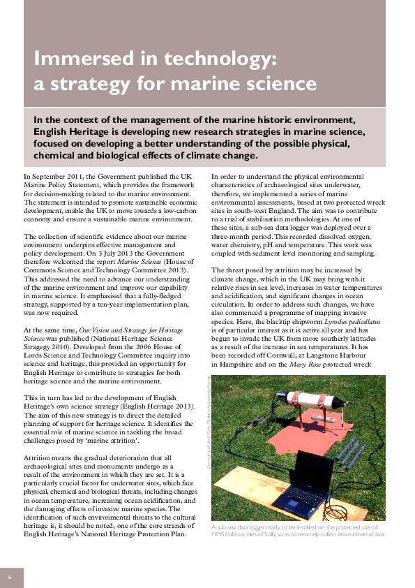 (PDF) Immersed in Technology: a strategy for marine science