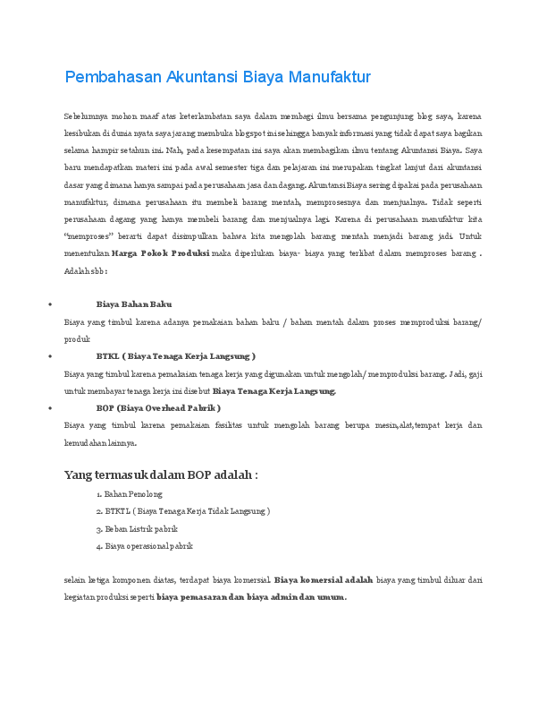Doc Pembahasan Akuntansi Biaya Manufaktur Anto Vipro Eo Academia Edu