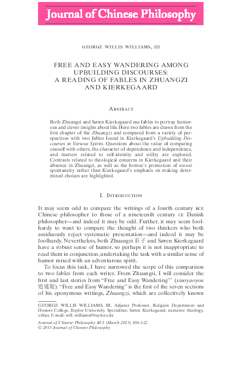 (PDF) FREE AND EASY WANDERING AMONG UPBUILDING DISCOURSES: A READING OF ...