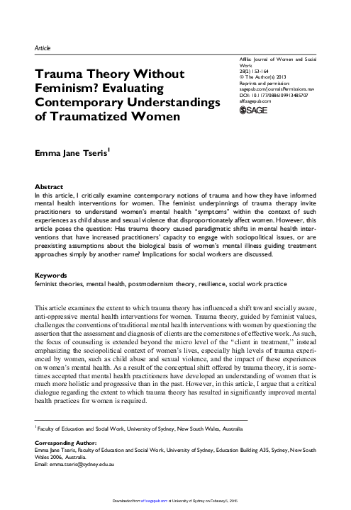 Trauma essay sample picture