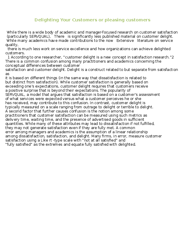 Customer delight essay picture