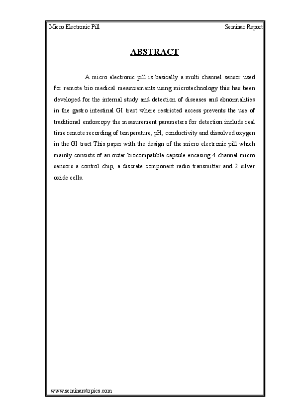 (DOC) Micro Electronic pill Rohan Sharma Academia.edu