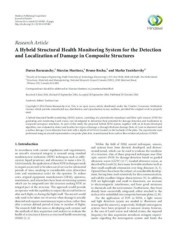 (PDF) A Hybrid Structural Health Monitoring System for the Detection ...