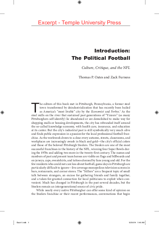 (PDF) The Political Football: Culture, Critique, and the NFL