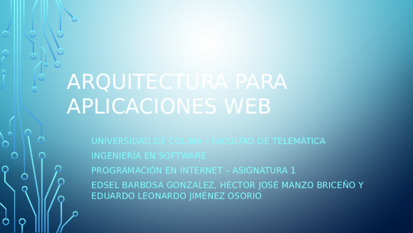 (PPT) Arquitectura para aplicaciones Web