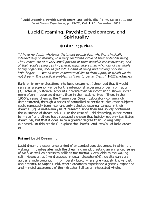 Lucid dream essay picture