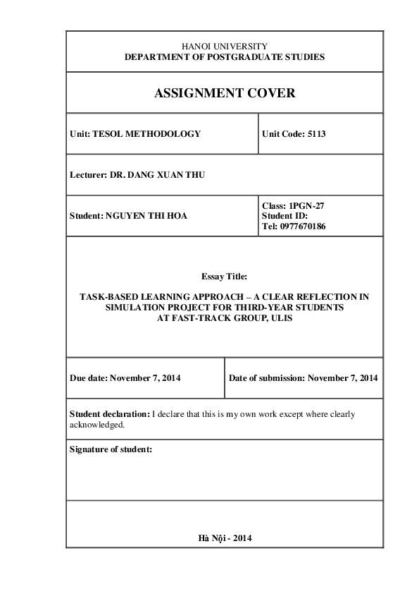 Pdf Task Based Learning