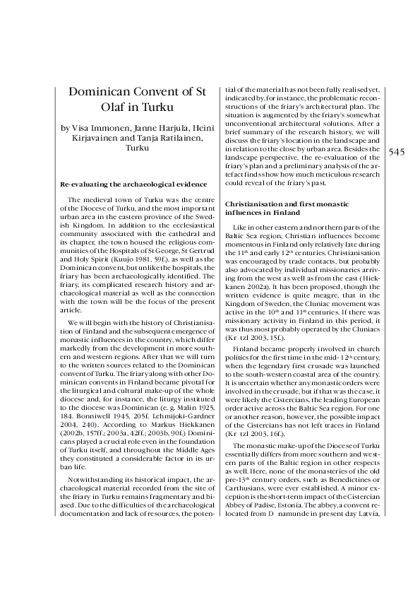 Dominican Convent of St Olaf in Turku