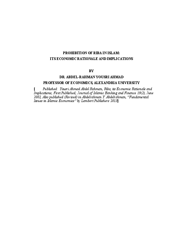 riba meaning why interest is prohibited in islam