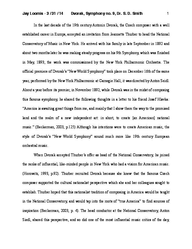 pdf dvorak new world symphony analysis