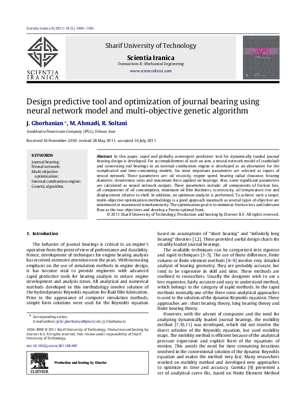(PDF) Design predictive tool and optimization of journal bearing using