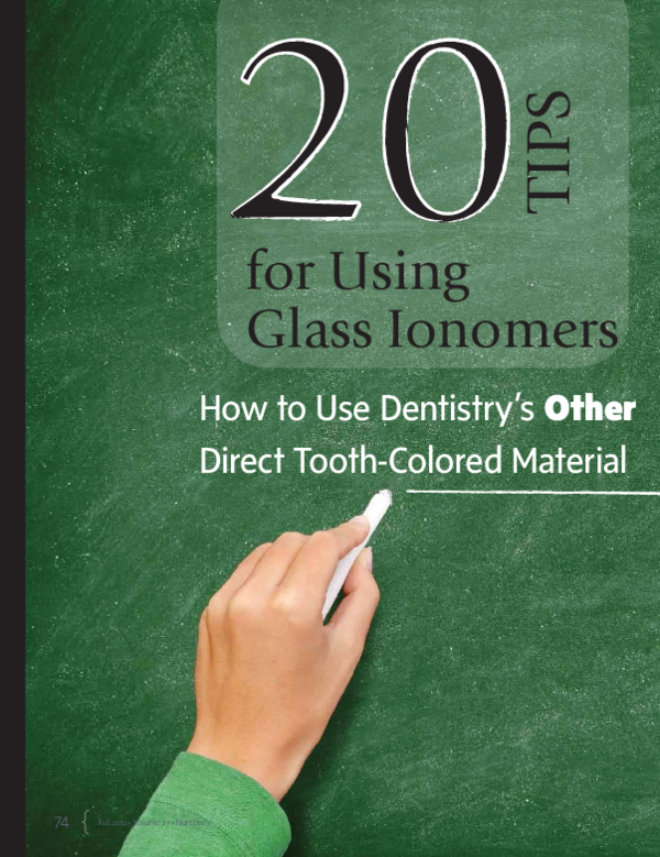 (PDF) Tips for Using Glass ionomers How to Use Dentistry's Other Direct