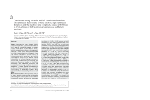 (PDF) Correlations among left atrial and left ventricular dimensions ...