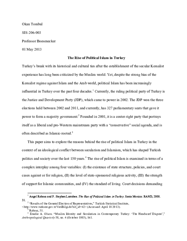 (PDF) The Rise of Political Islam in Turkey