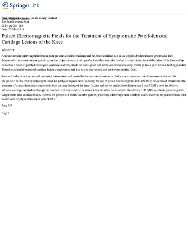 (PDF) Pulsed Electromagnetic Fields for the Treatment of Symptomatic ...
