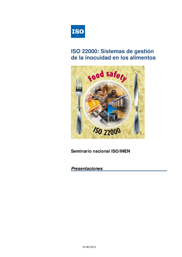 (PDF) ISO 22000: Sistemas de gestión de la inocuidad en los alimentos ...