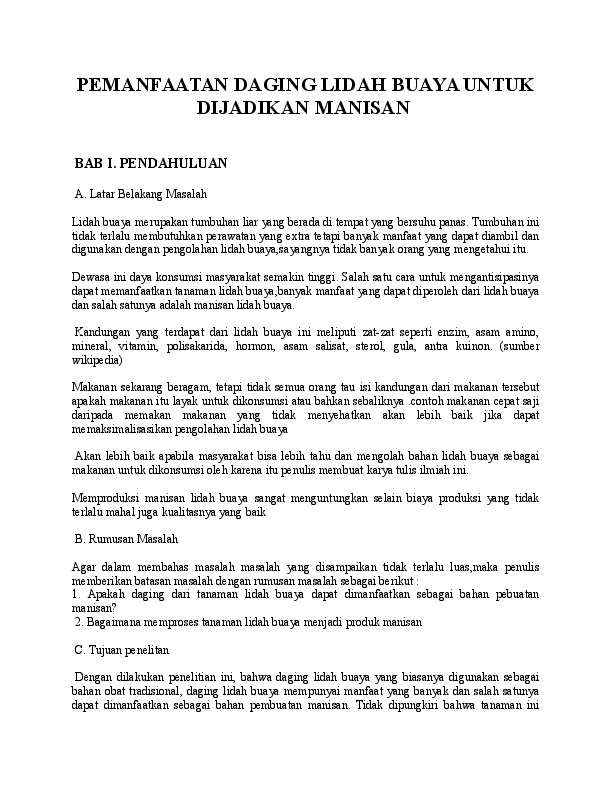 Contoh Teks Laporan Hasil Observasi Tentang Tumbuhan Lidah