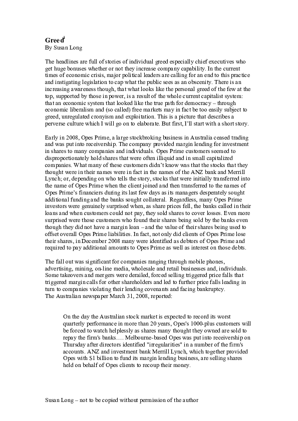 (PDF) Greed