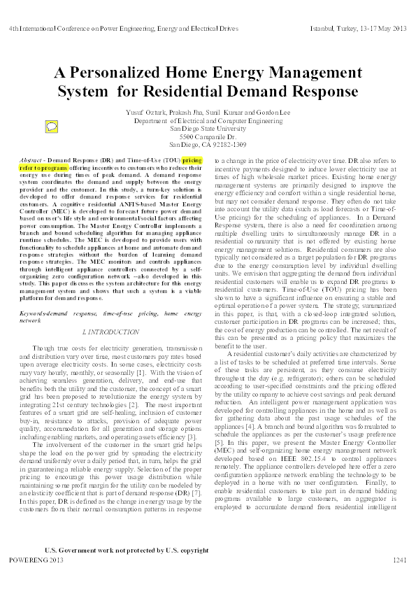 (PDF) A Personalized Home Energy Management System for Residential ...
